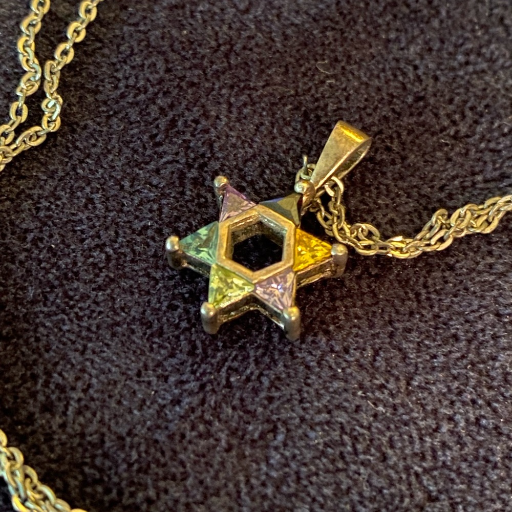 Gold Judaica Pendant Necklace